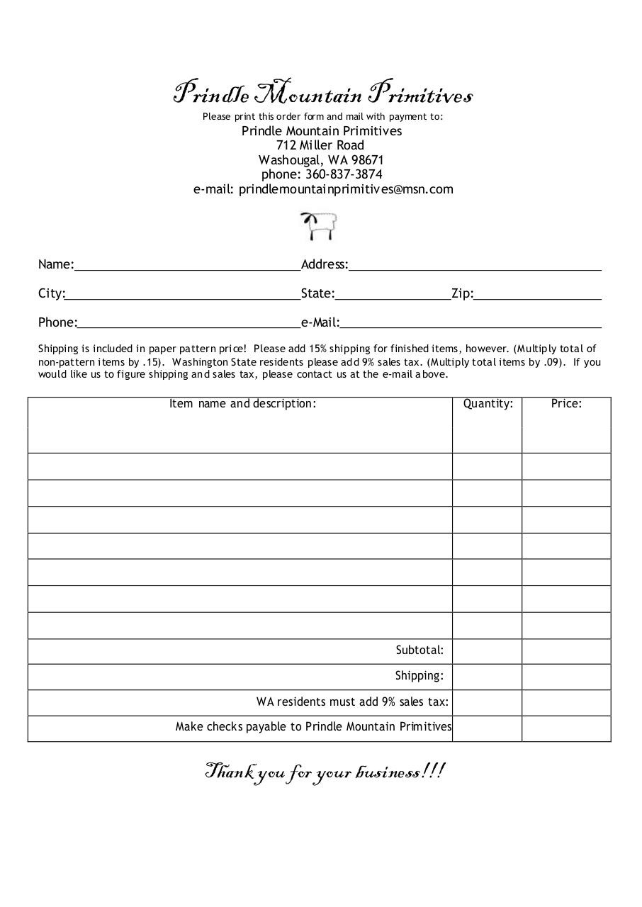 Document preview printable order form.pdf - page 1/1