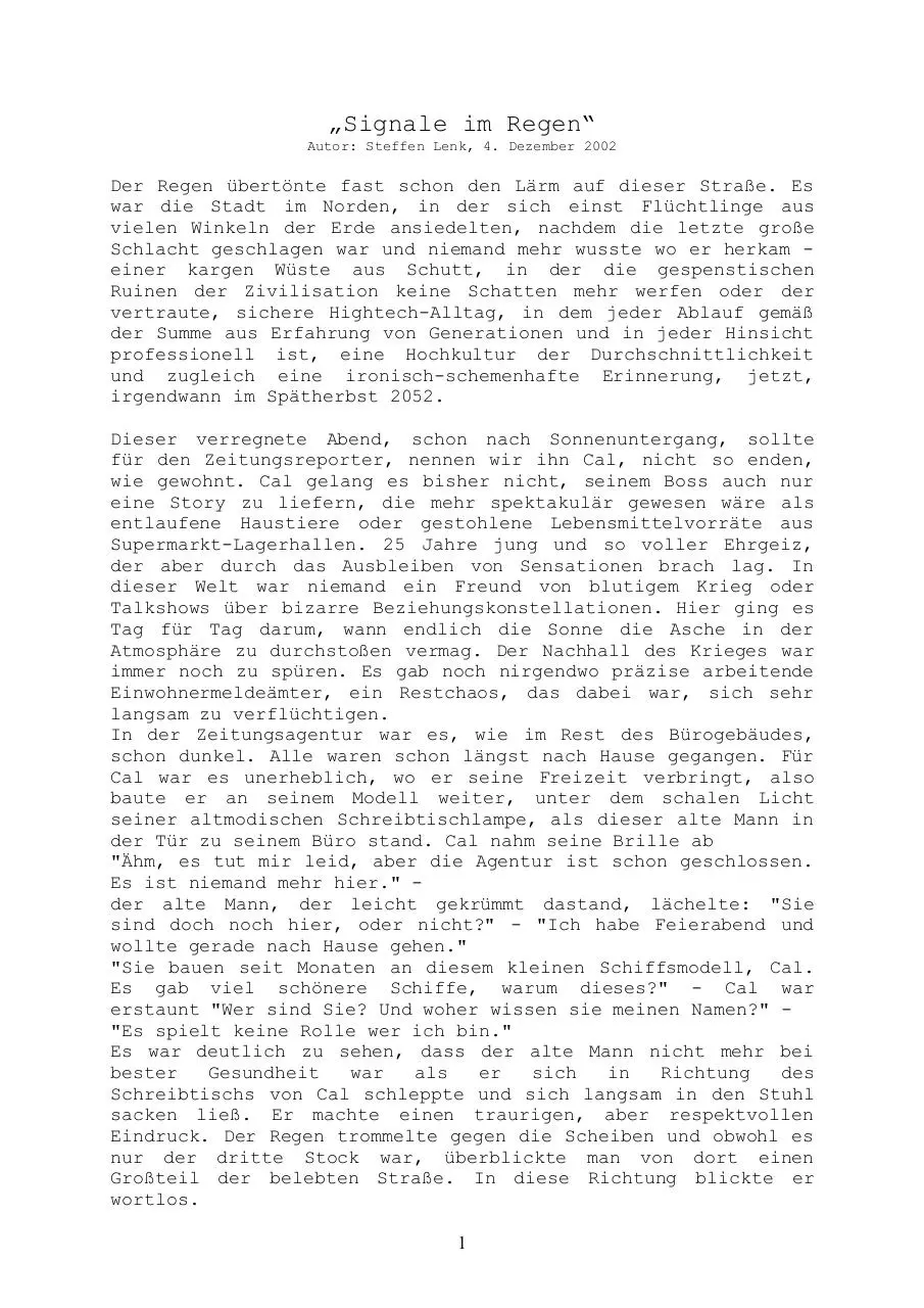 Page 1 of 5, Signale im Regen (Steffen Lenk, 2002)