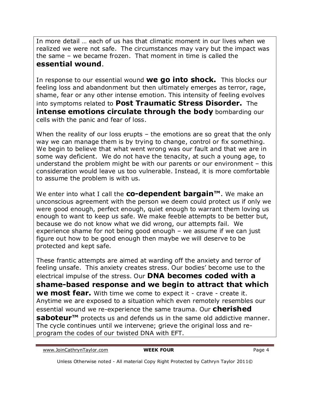 Page 4 of 25, 20x20 Week Four Booklet
