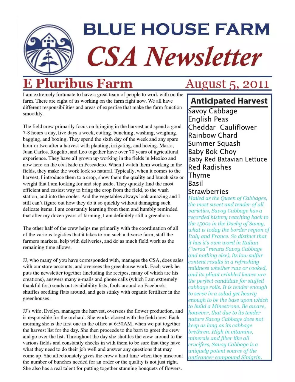 Page 1 of 2, 08.05 Newsletter