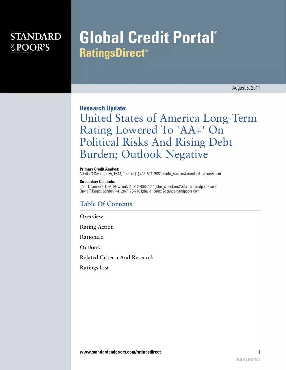 Page 1 of 8, US Downgraded AA+