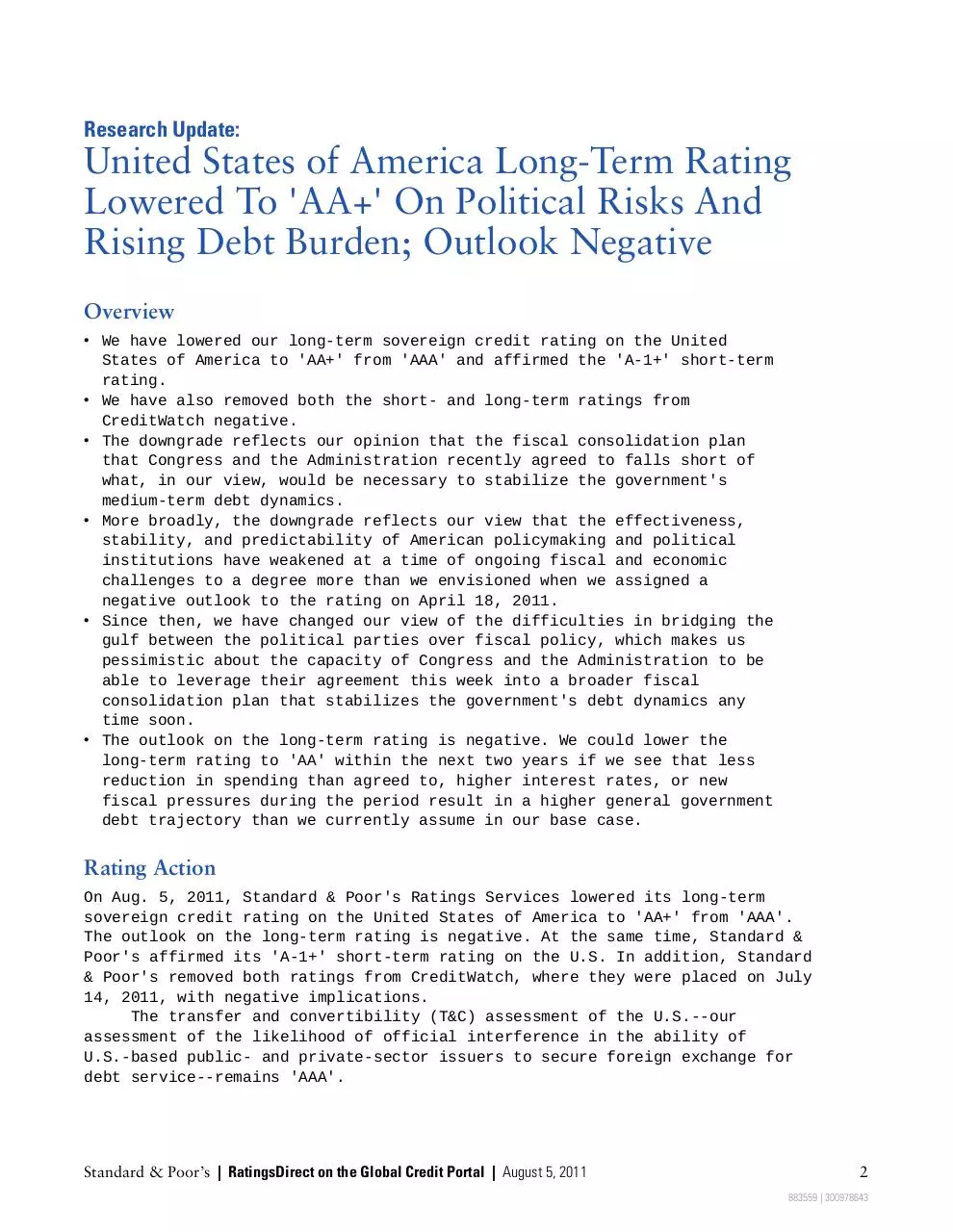 Page 2 of 8, US Downgraded AA+