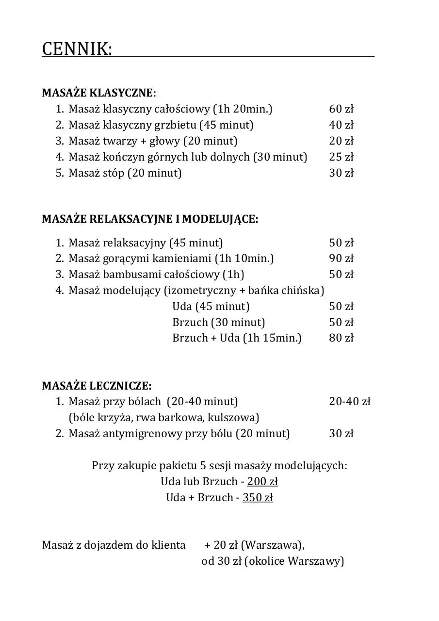 Document preview - cennik usÅ‚ug.pdf - Page 1/1