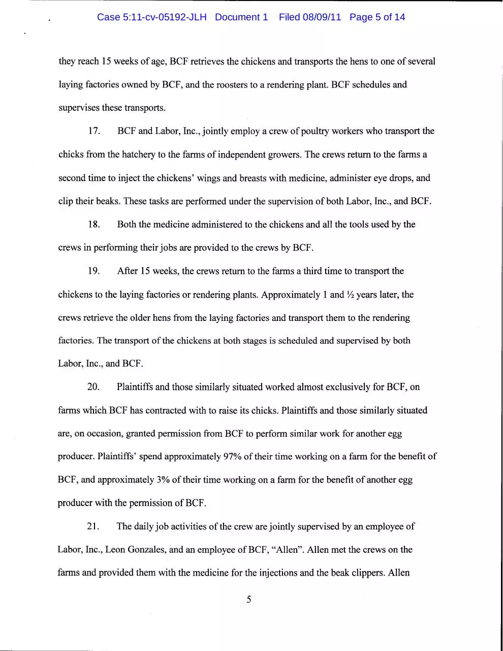 Page 5 of 14, #1 Complaint