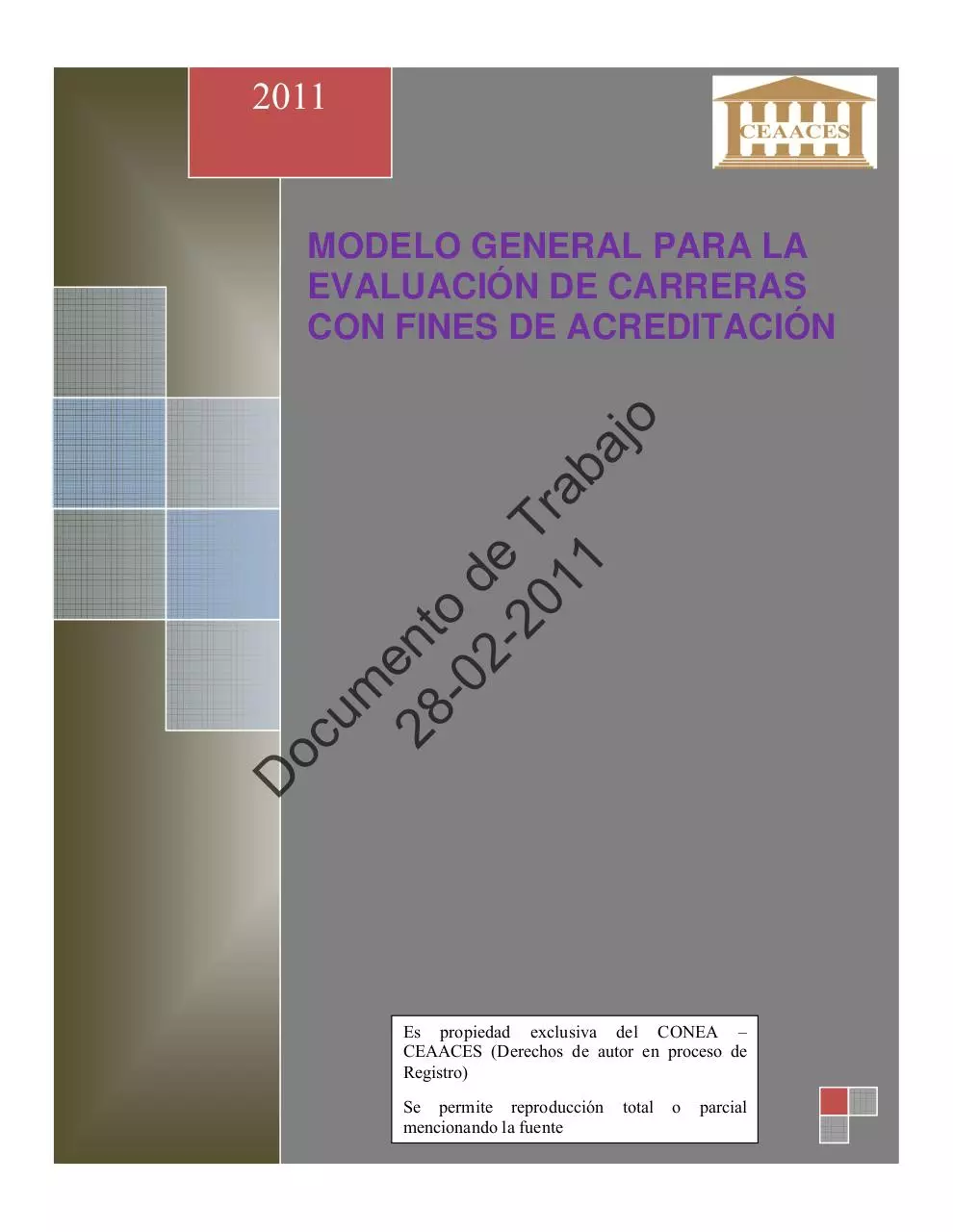 Page 1 of 170, MODELO GENERAL EVALUACION CARRERAS