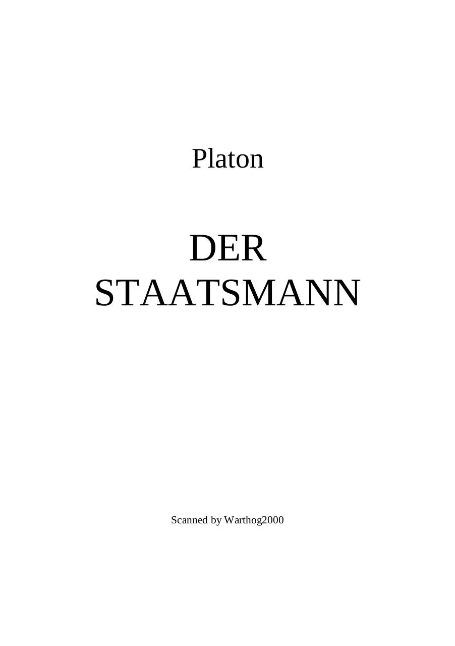 Page 1 of 92, Platon Der Staatsmann (Philosophie)