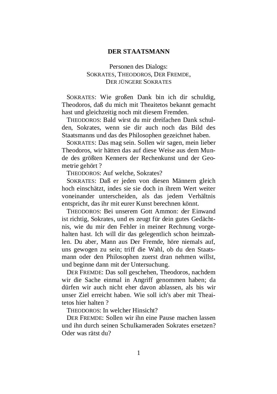 Page 2 of 92, Platon Der Staatsmann (Philosophie)