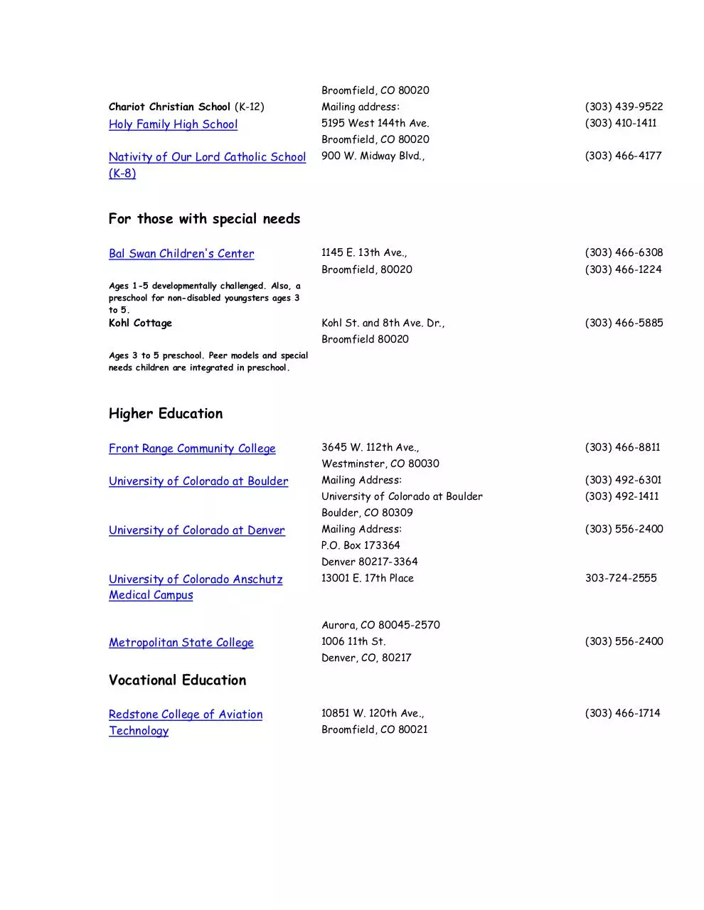 Page 2 of 2, Broomfield Schools