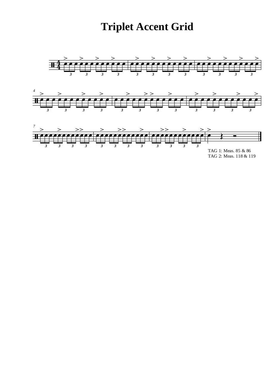 Page 1 of 1, Triplet Accent Grid 2011