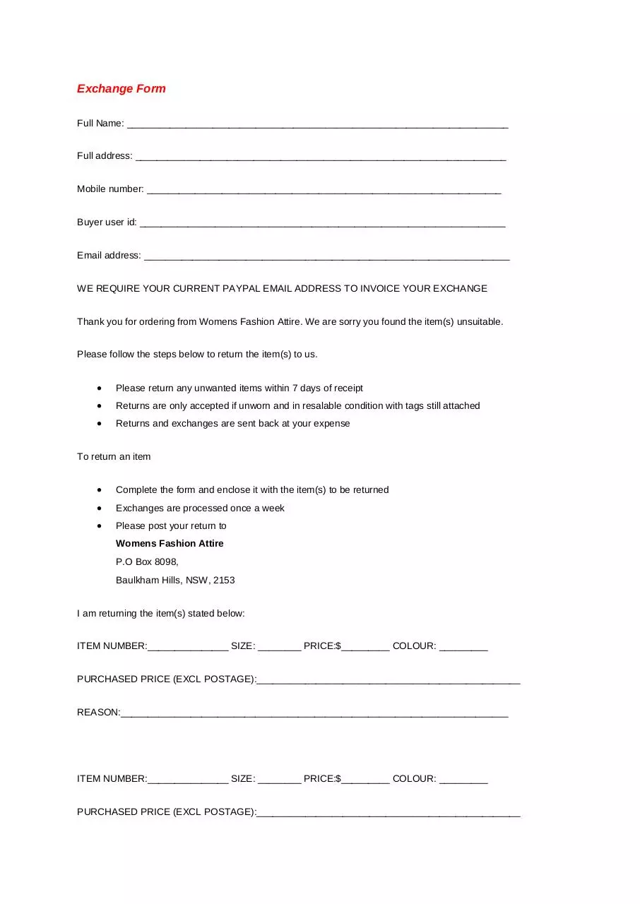 Page 2 of 3, exchangeform