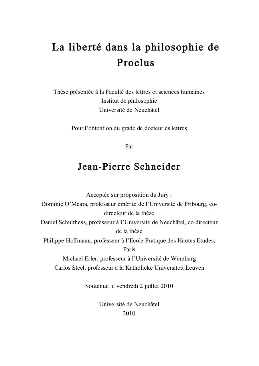 Page 1 of 462, theseSchneider ProclusLiberte