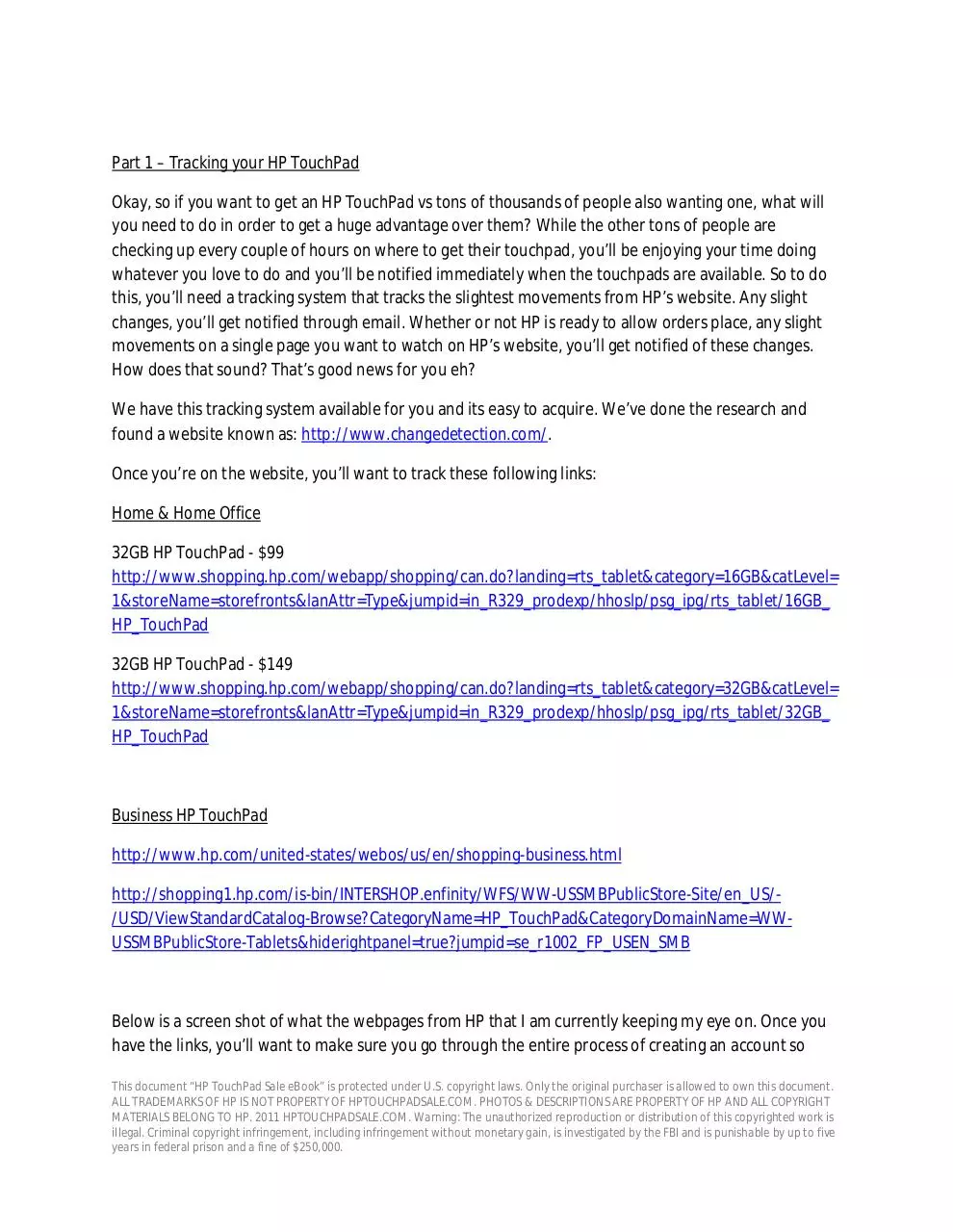Page 2 of 5, HP TouchPad Sale eBook