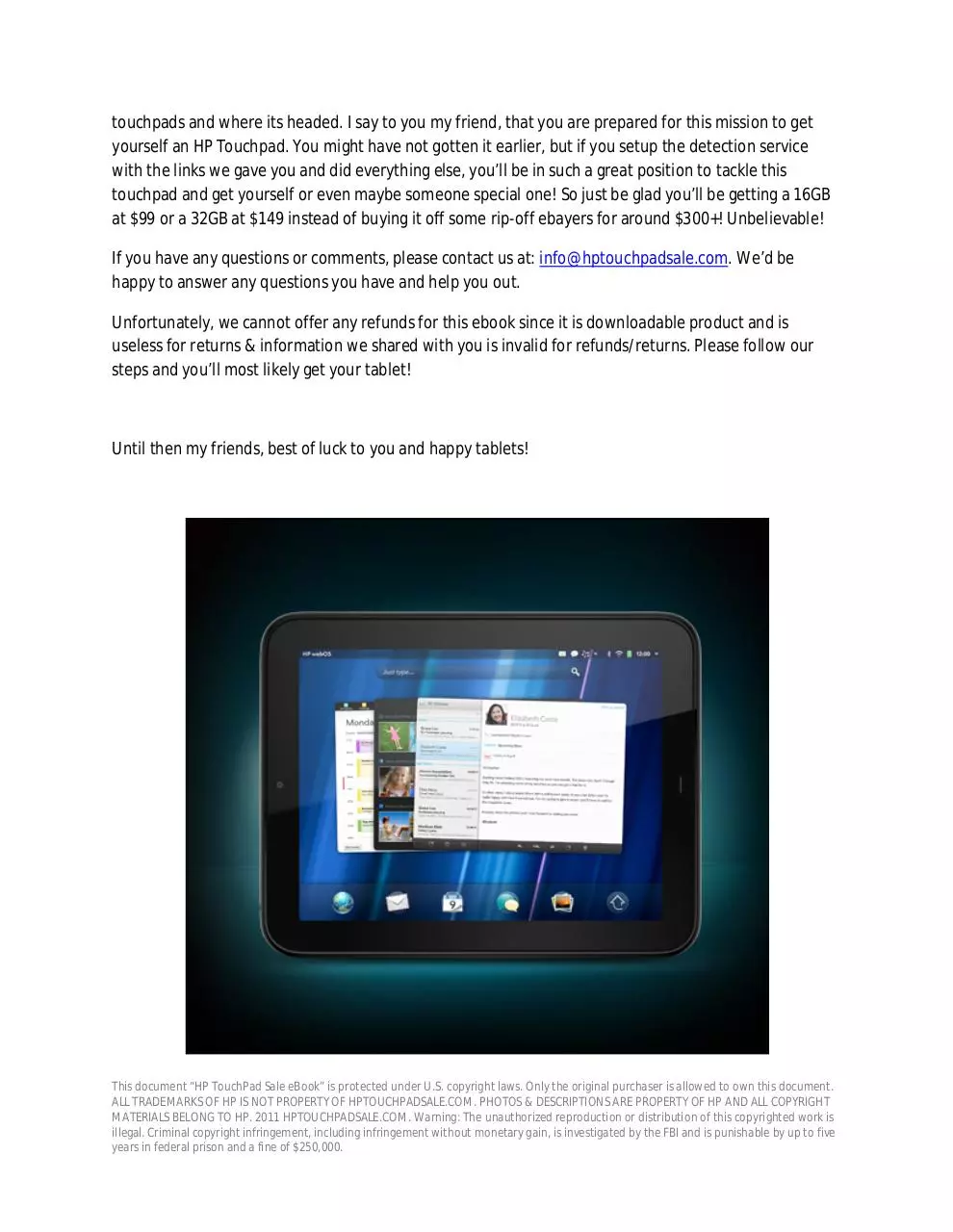 Page 5 of 5, HP TouchPad Sale eBook
