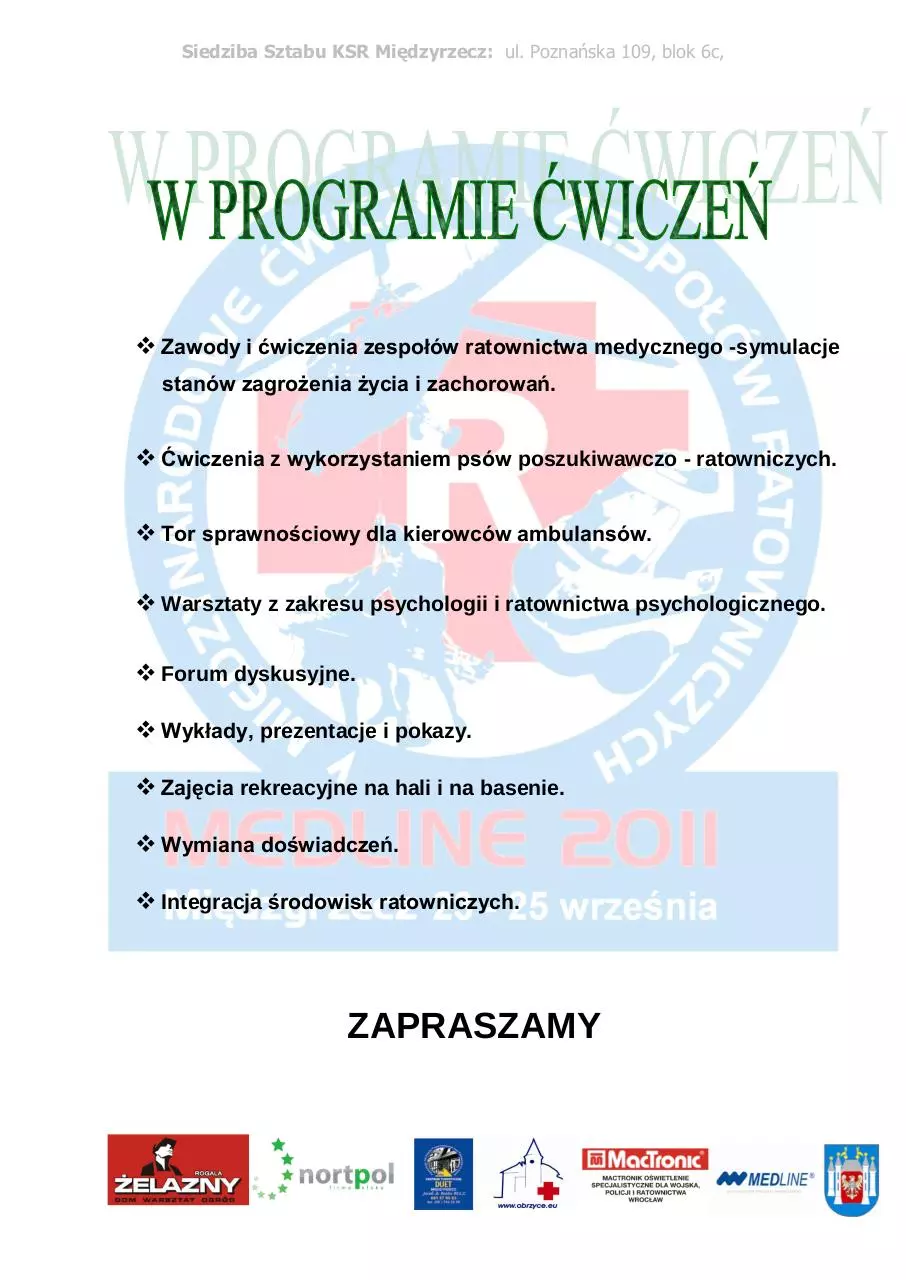 Page 3 of 10, MEDLINE 2011 PROGRAM REGULAMIN