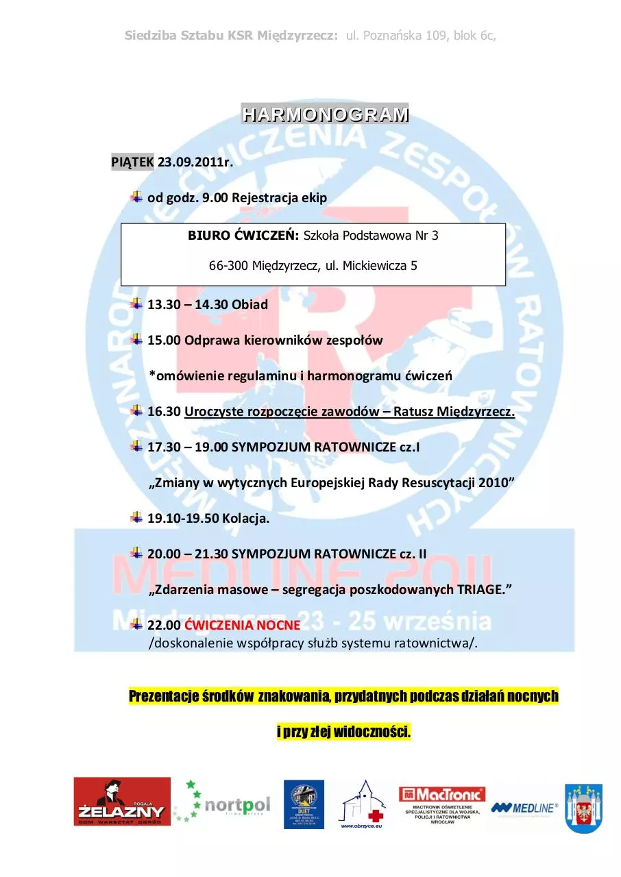 Page 4 of 10, MEDLINE 2011 PROGRAM REGULAMIN