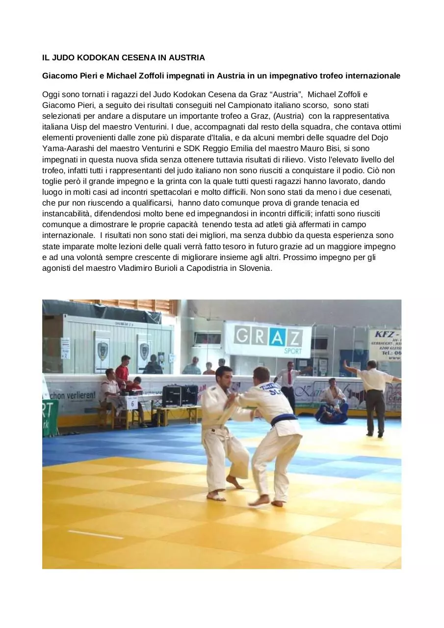 Document preview - I ragazzi del Kodokan Cesena Michael Zoffoli e Giacomo Pieri.pdf - Page 1/1