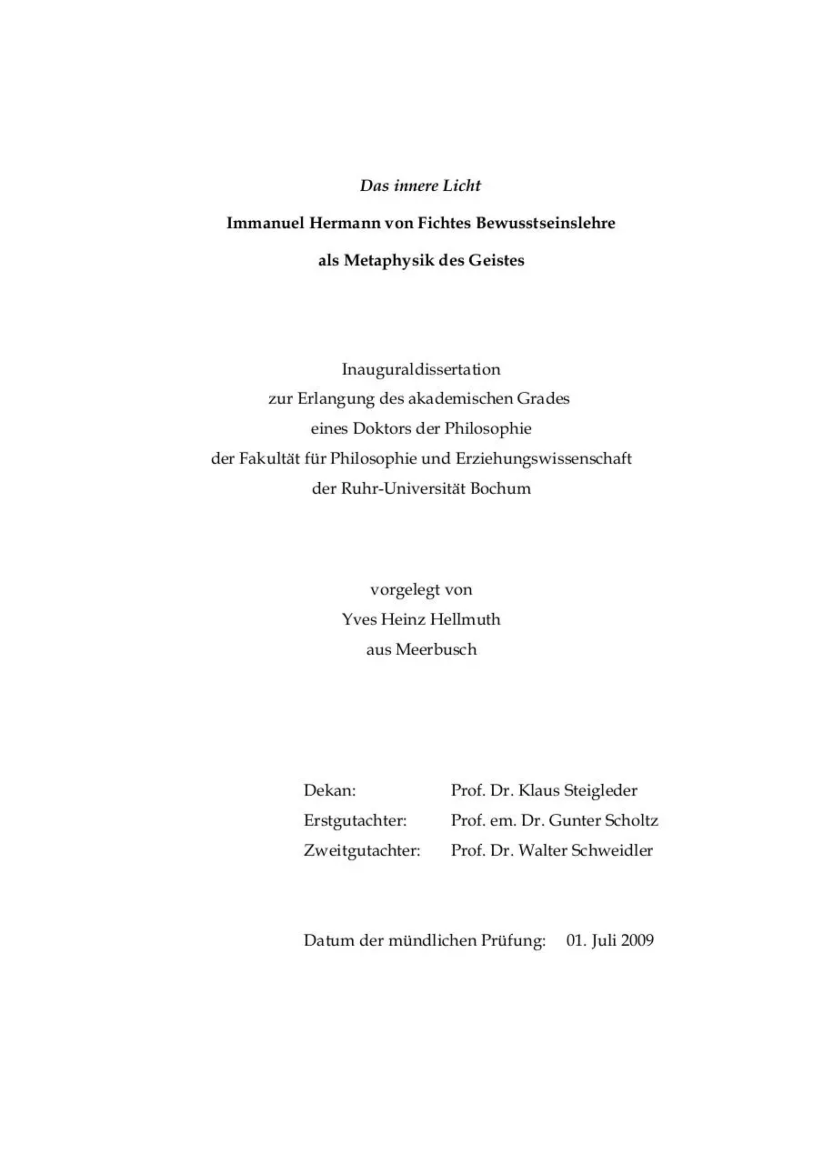 Page 1 of 192, dissHellmuthImmanuelHermannFichteBewusstseinslehre