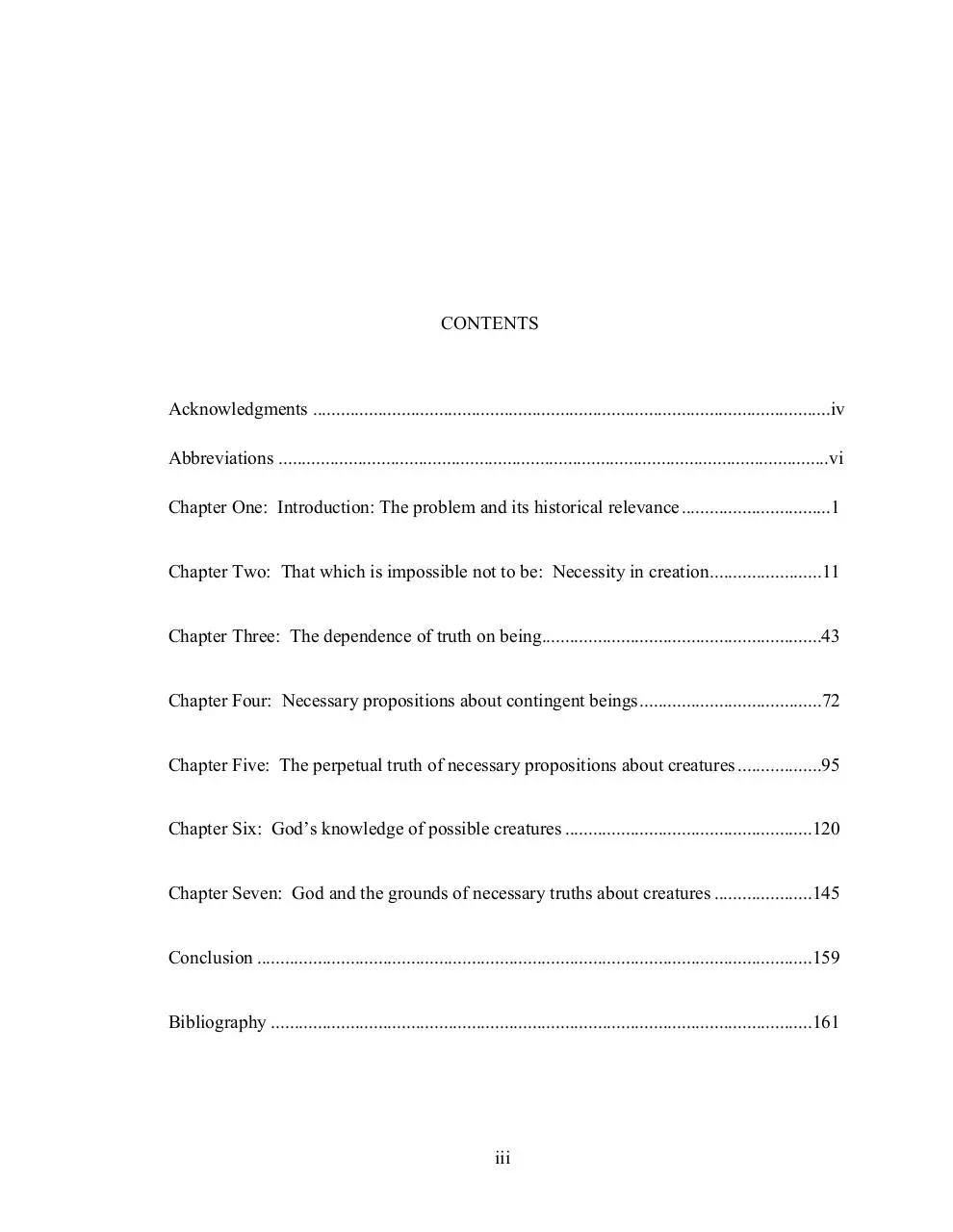 Page 5 of 179, thesisFrostThomasOnContingentBeings