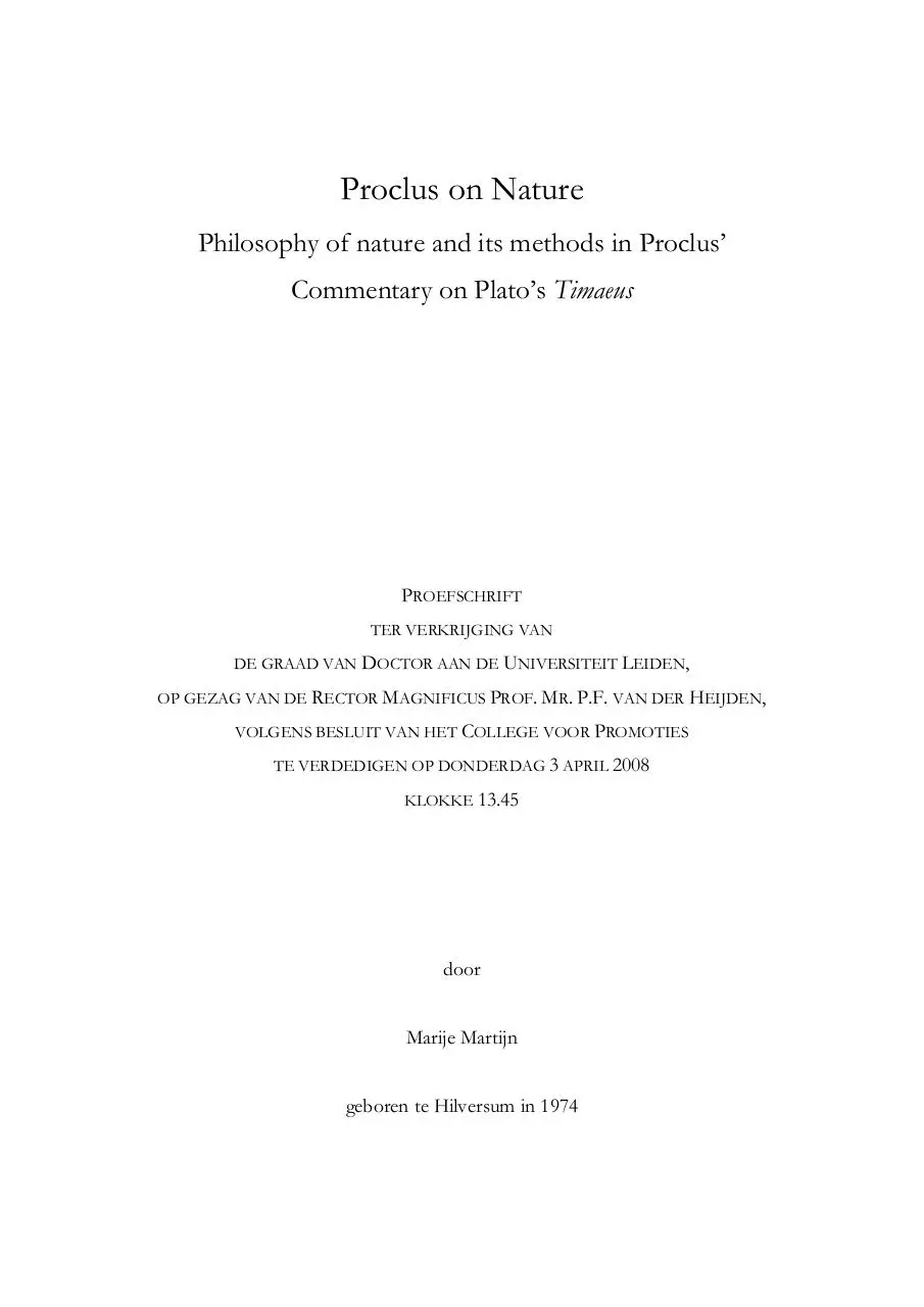 Page 1 of 391, proefschrift MartjinProclusTimaeus