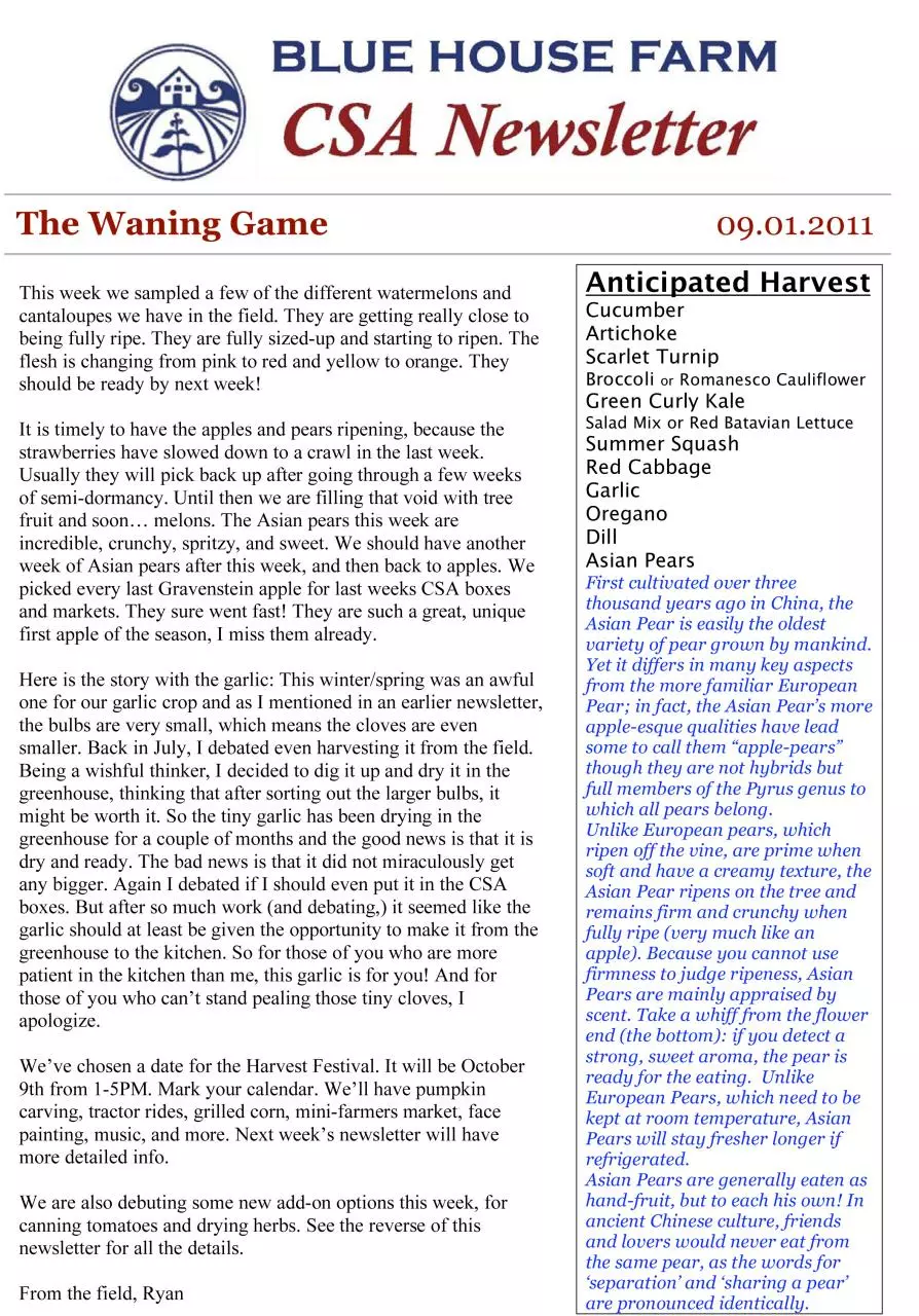 Page 1 of 2, 09.01 Newsletter