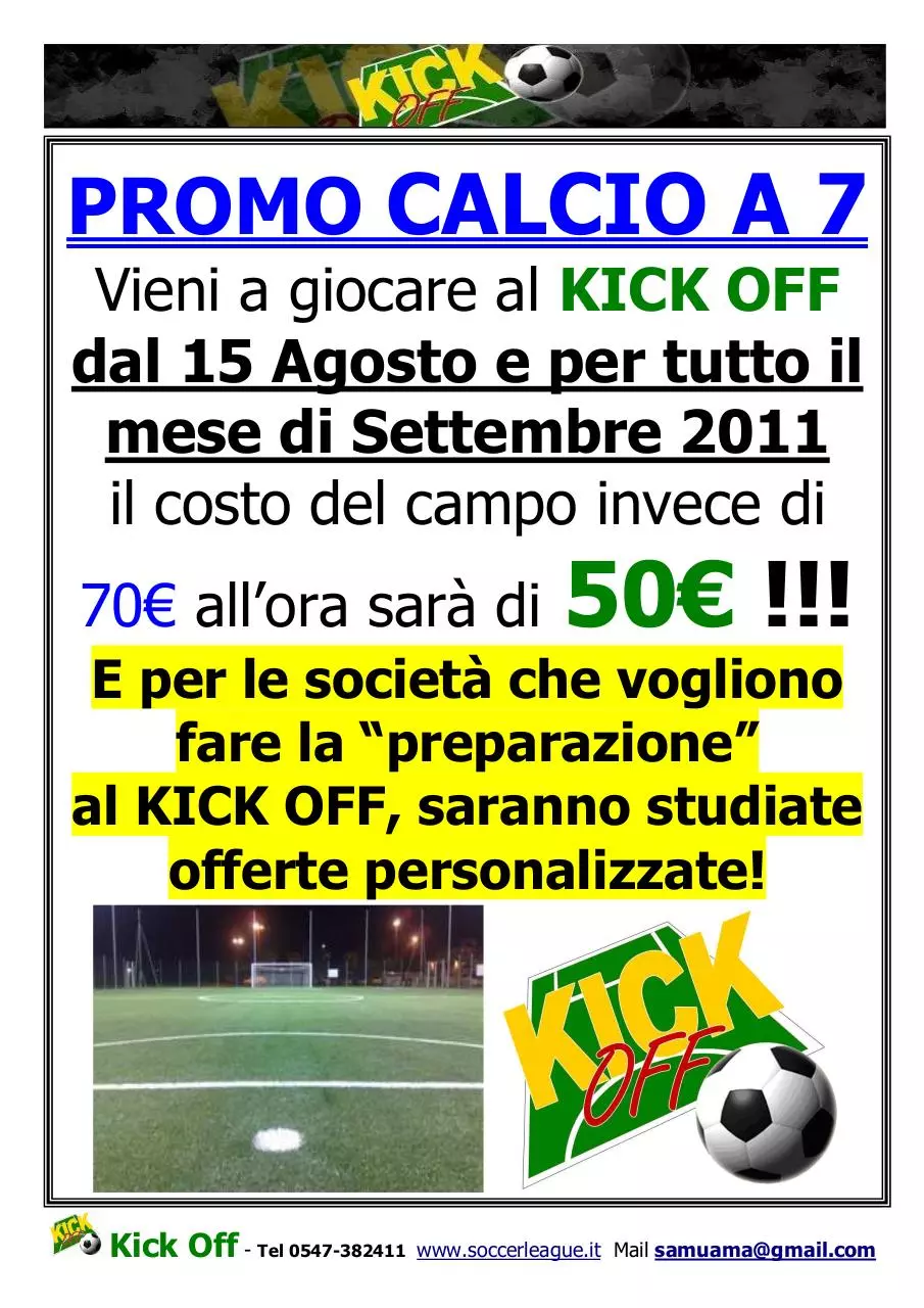 Page 1 of 1, 2010 Promo Calcio a 7 AgoSett'11