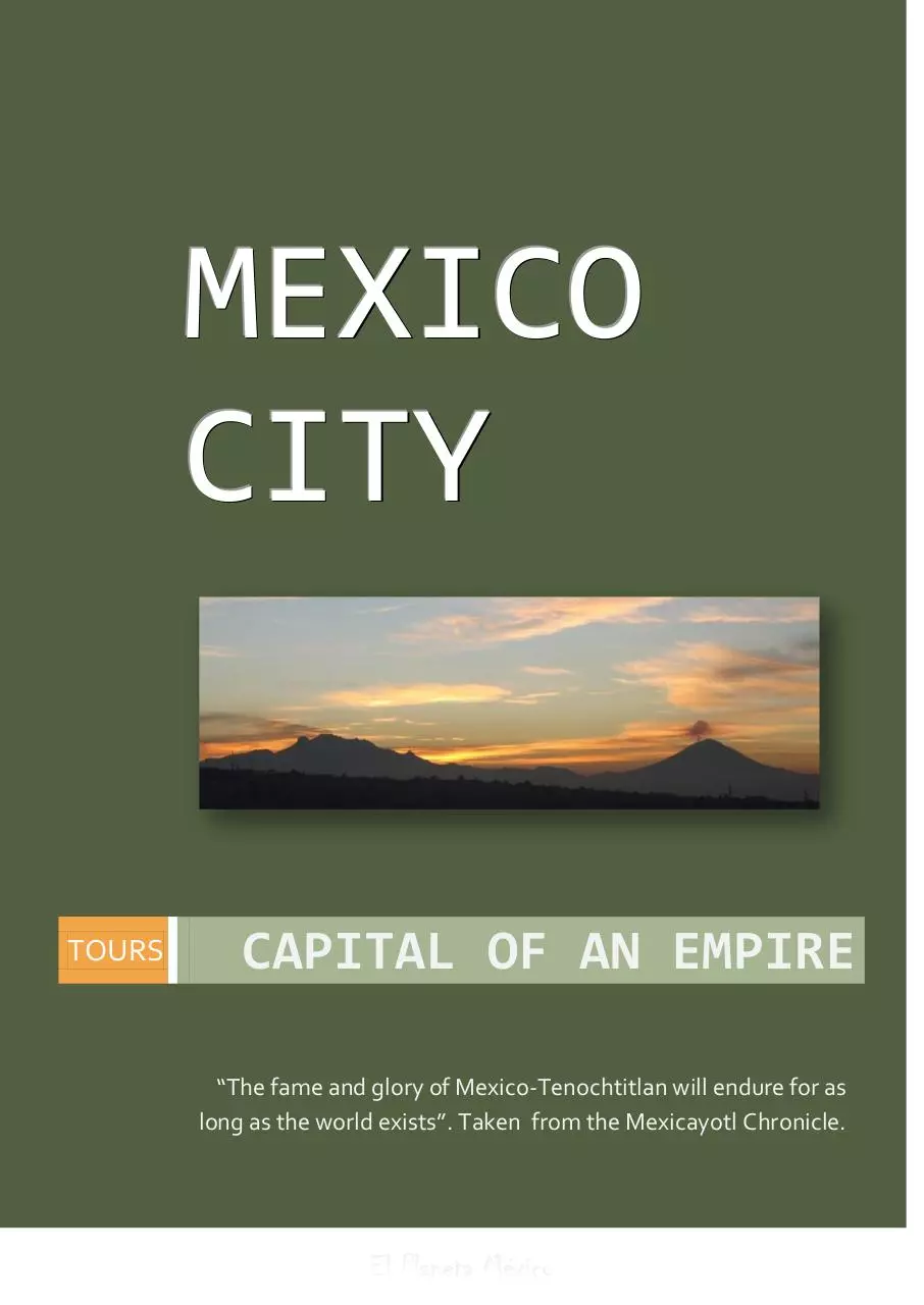 Page 1 of 9, MEXICO CITY TOUR OPTIONS