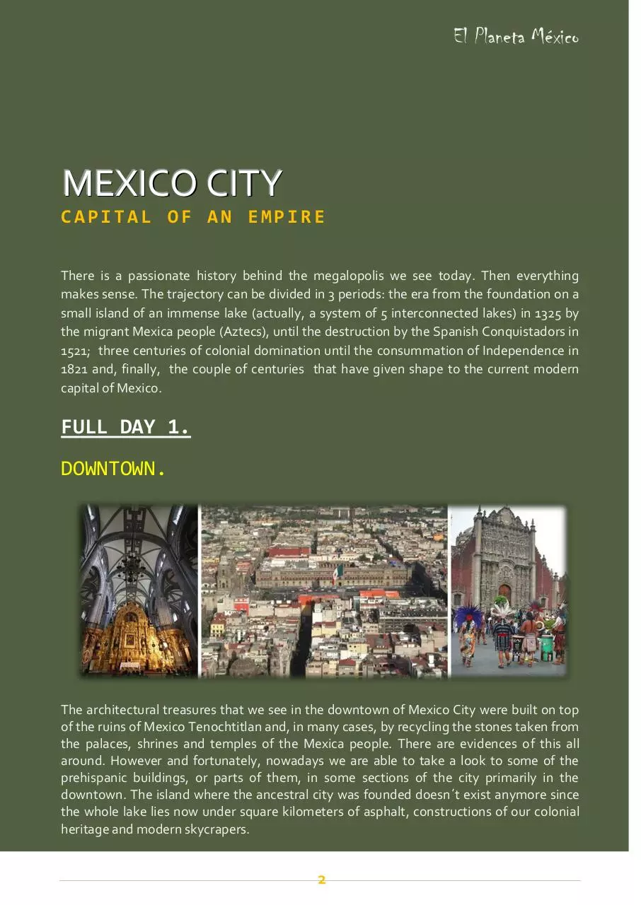 Page 2 of 9, MEXICO CITY TOUR OPTIONS