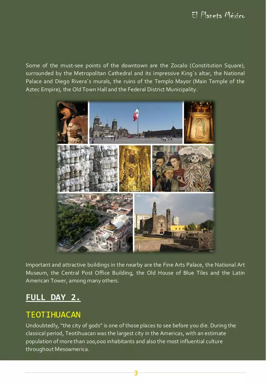 Page 3 of 9, MEXICO CITY TOUR OPTIONS