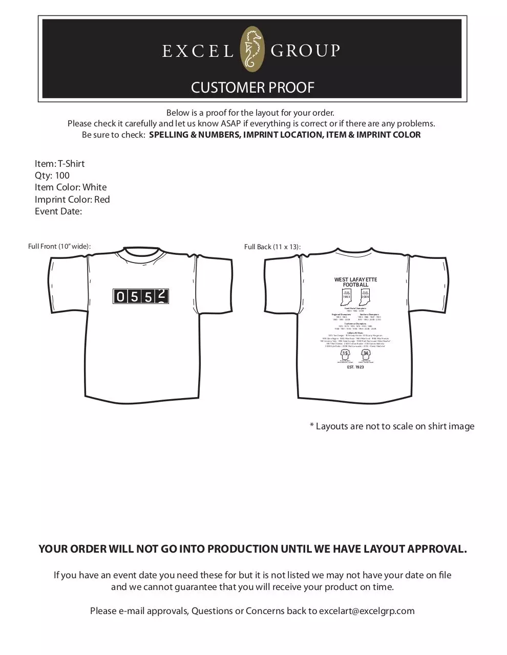 Page 1 of 1, WL Football Tshirt