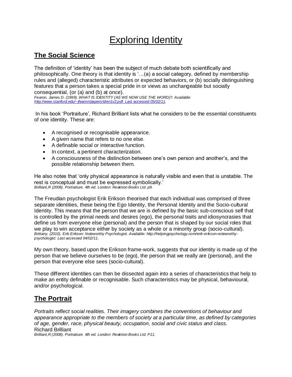 Page 1 of 6, Exploring Identity