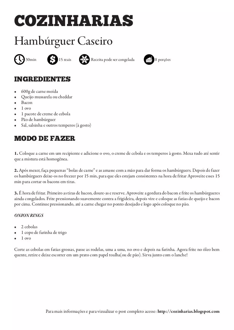Page 1 of 1, Hamburguer