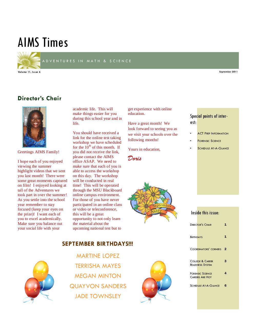 September 2011 Newsletter.pdf - page 1/6