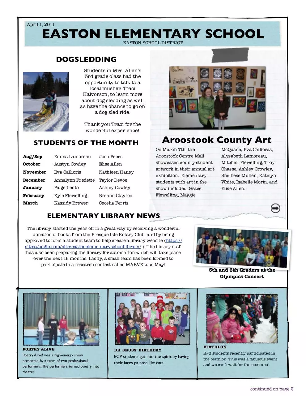Page 1 of 9, 2011springnewsletter