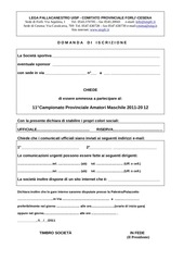 Page 2, Campionato Basket 2011 2012 materiale iscrizione