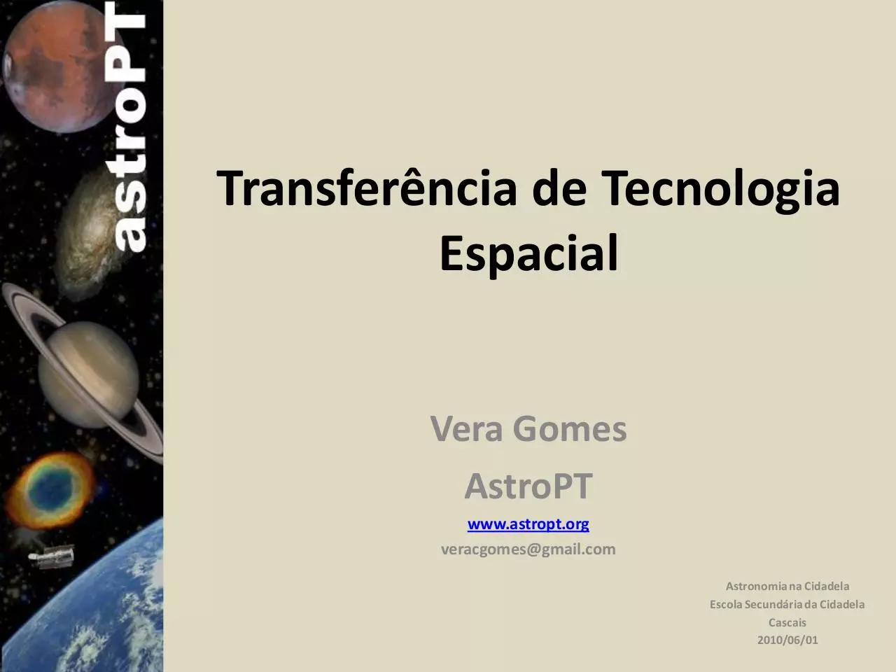 Page 1 of 12, Transferência de Tecnologia Espacial