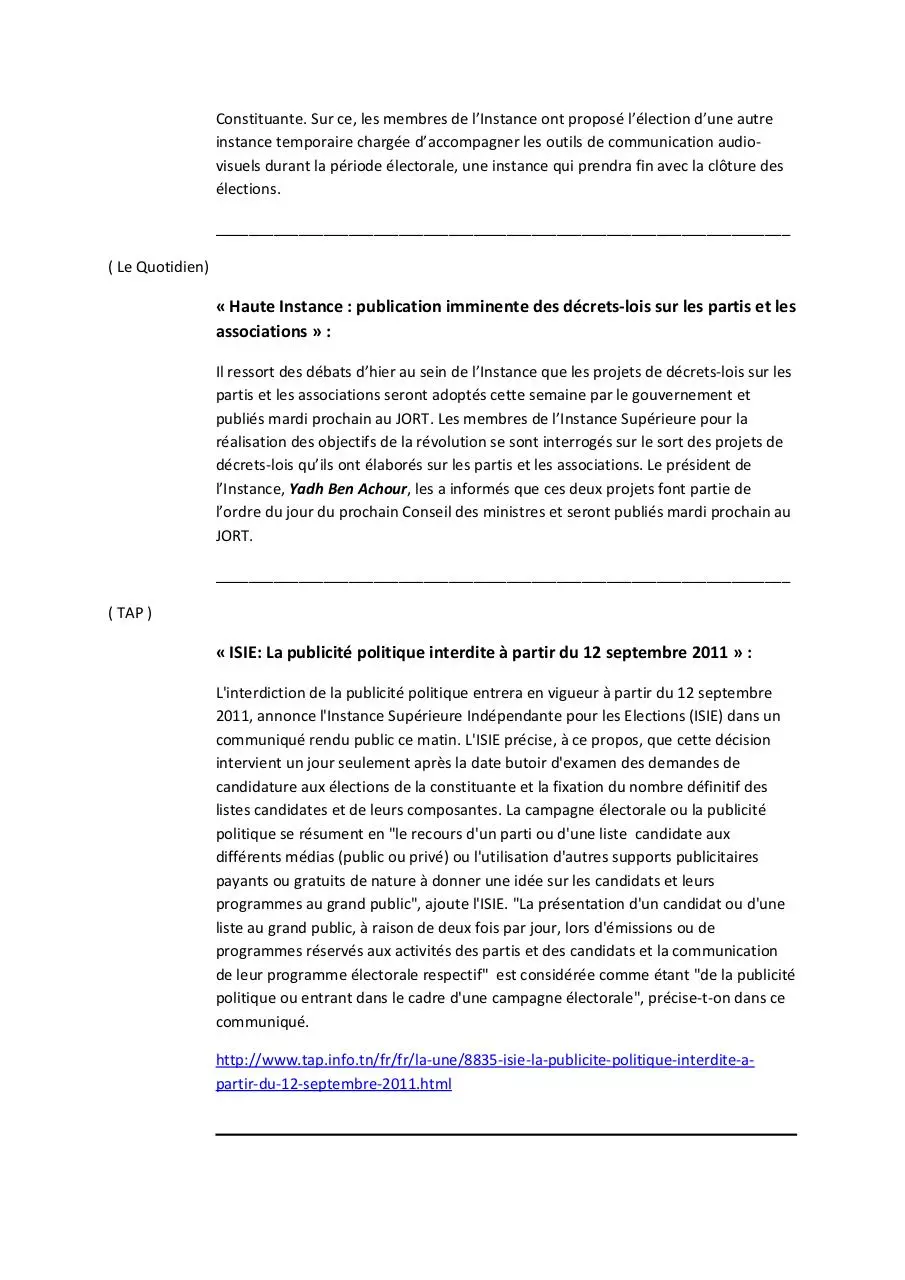 Page 3 of 4, REVUE POLITIQUE DU 09 09 2011