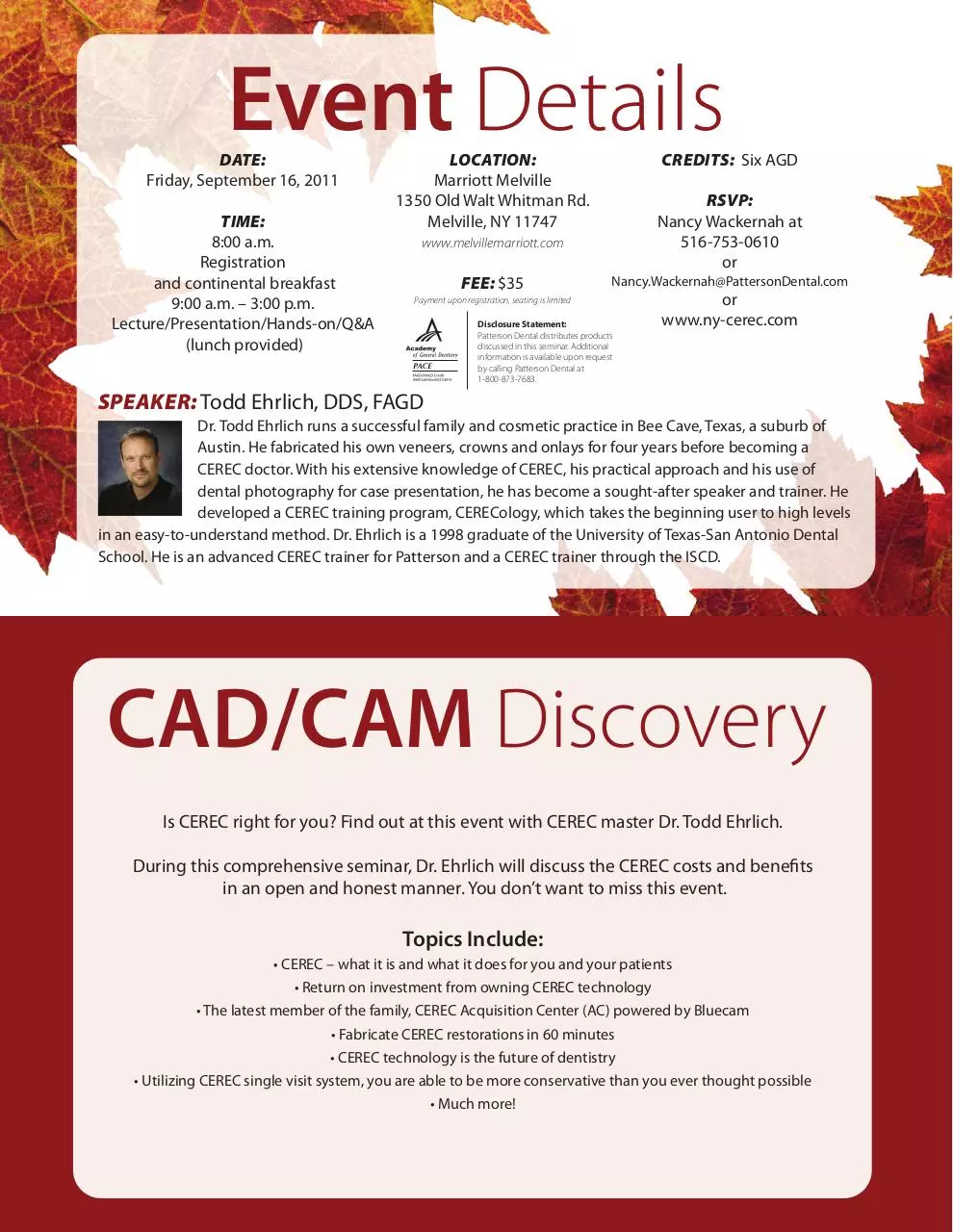 Page 2 of 2, CEREC EVENT 0916