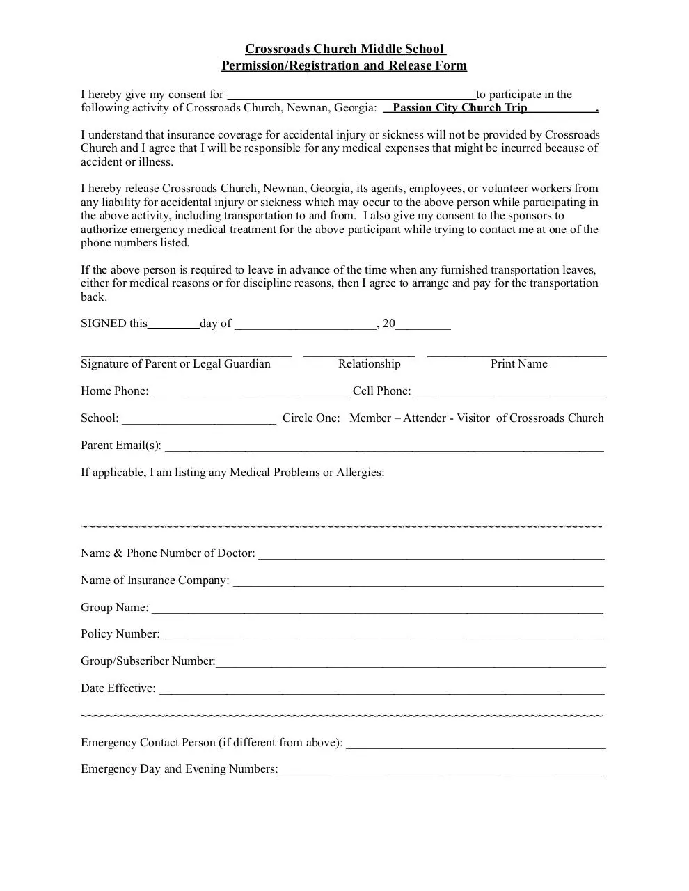Page 1 of 1, PCCTripPermissionForm
