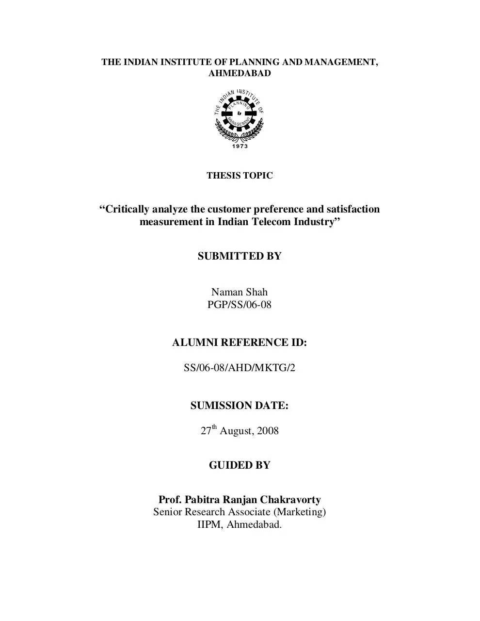 Page 1 of 161, Telecom Sector thesis