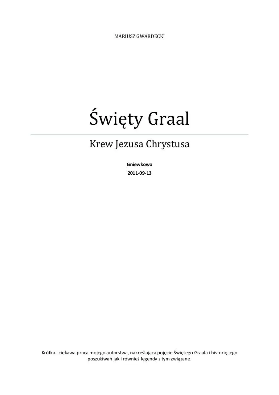 Page 1 of 6, Święty Grall krew Jezusa