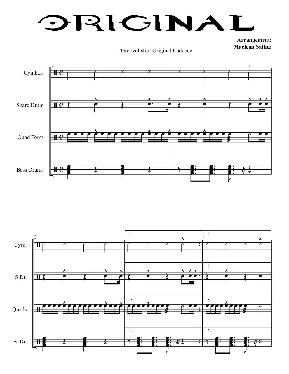 Page 1 of 3, Original Cadence