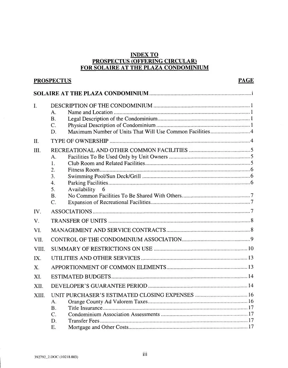 Page 3 of 874, Solaire Condo Docs