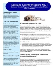 Page 1, Spokane Regional Animal Shelter Levy Fact Sheet Final