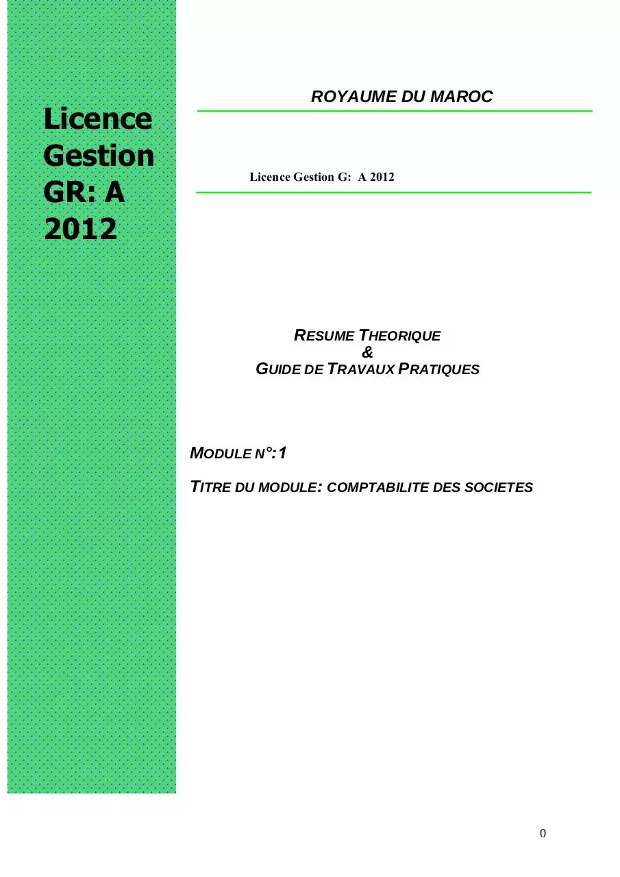 Page 1 of 66, COMPTABILITE DES SOCIETES