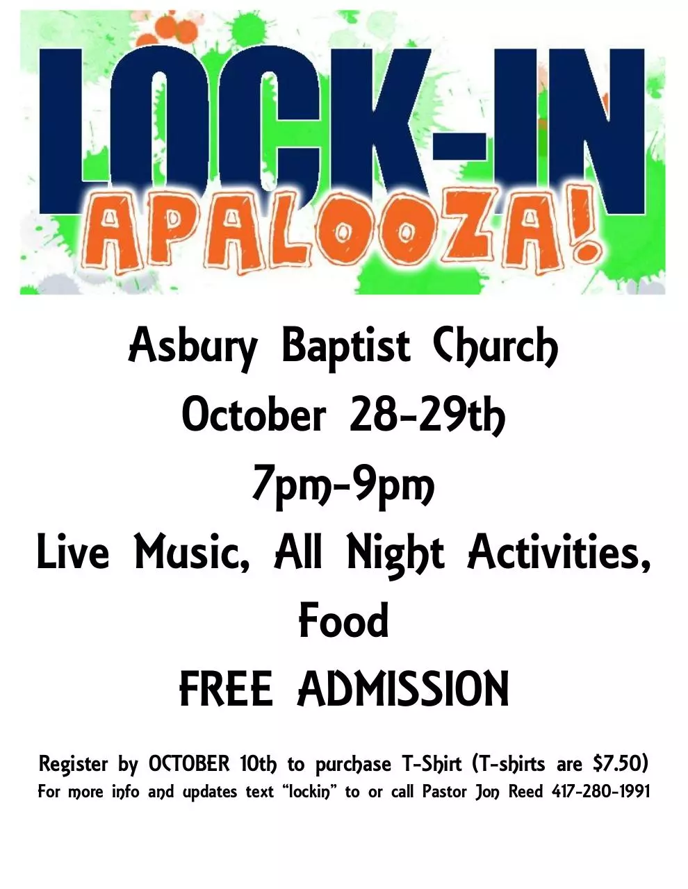 Page 1 of 1, lock in flyer