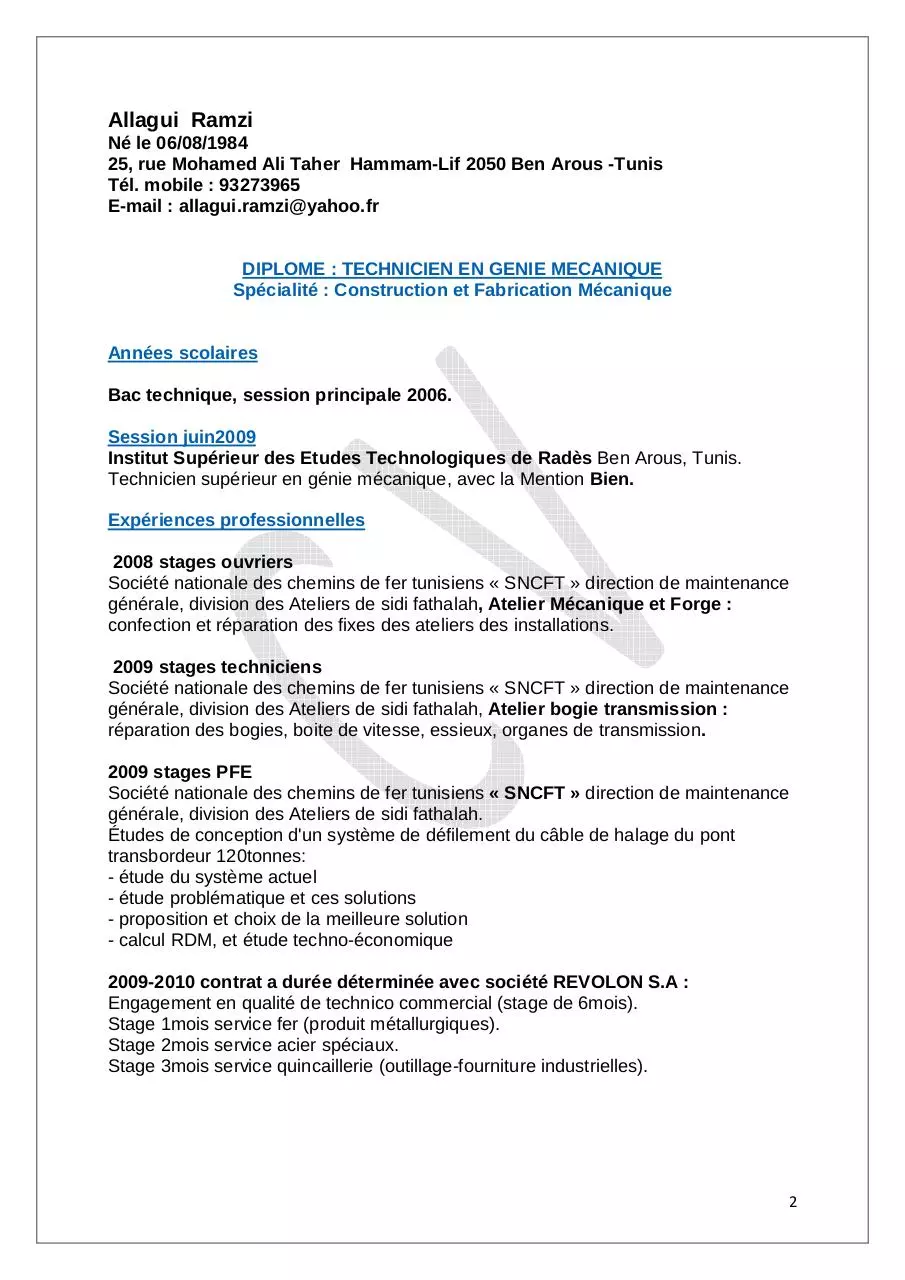 Page 2 of 3, CV ramzi+Lettre de Motivation