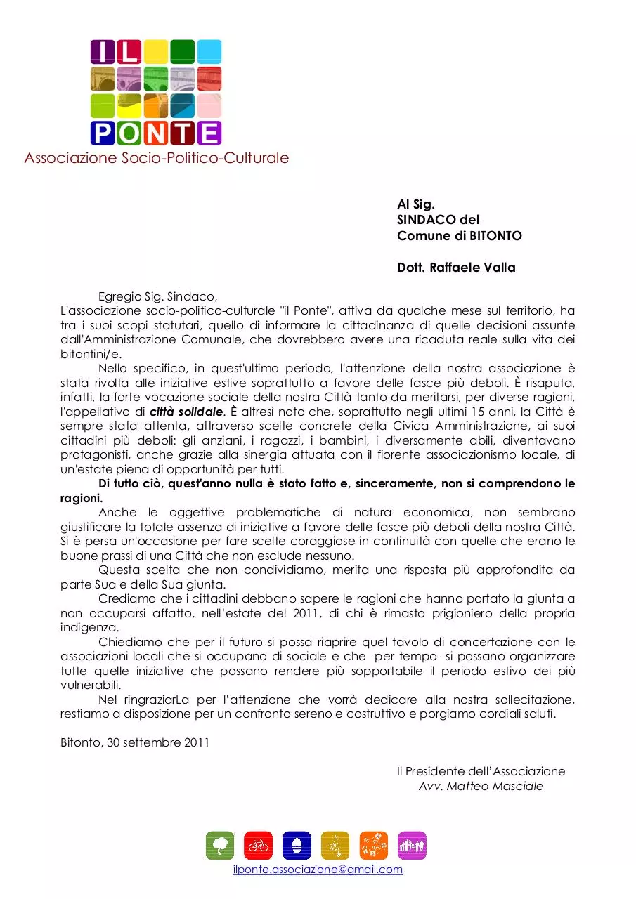 Page 1 of 1, Lettera il ponte