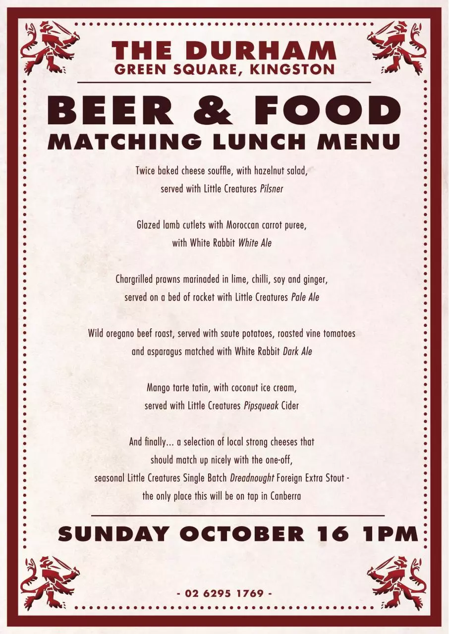 Page 2 of 2, DurhamBeerLunchandMenuA4print