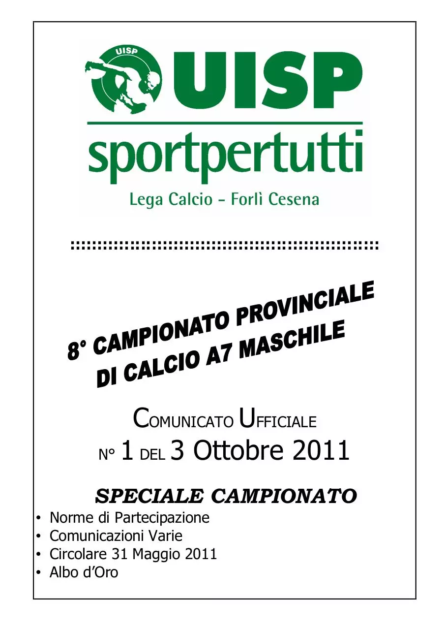 Page 1 of 7, C.U. calcio a7 nr.01