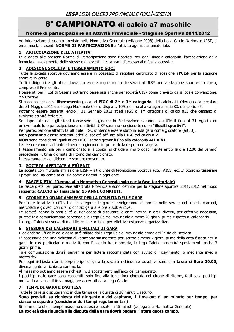 Page 2 of 7, C.U. calcio a7 nr.01